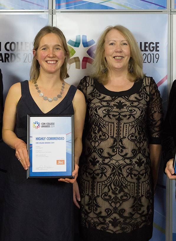 Curriculum Lead Susannah Wilson receiving a CDN Highly commended award