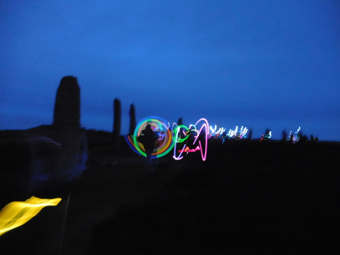 Light painting at standing stones