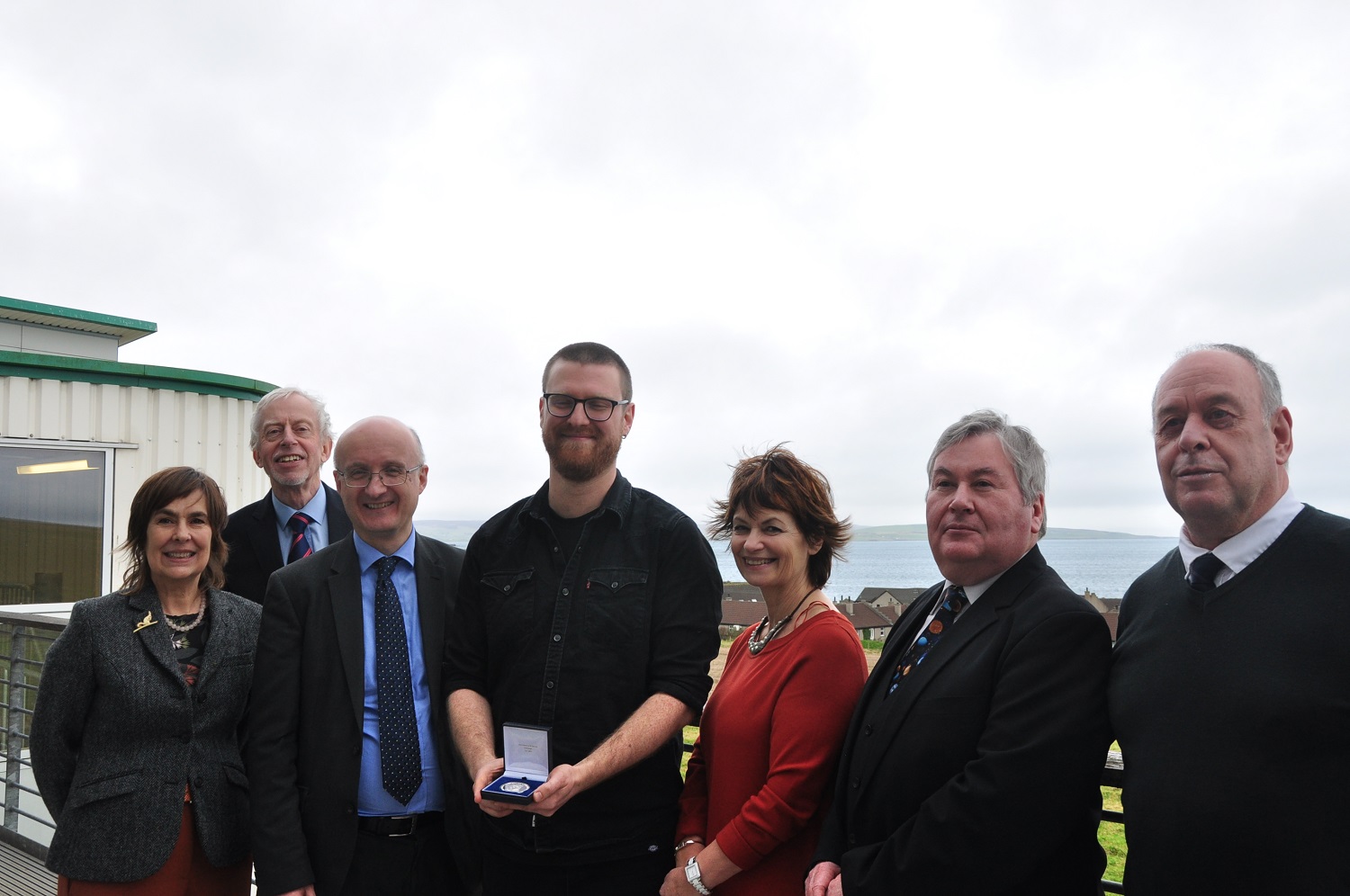 (Left to right) Prof Jane Downes, Prof Andy Walker, Neil Simco, Neil Ackerman, Prof Dame Anne Glover, Prof Edward Abbott-Halpin, Prof Colin Richards