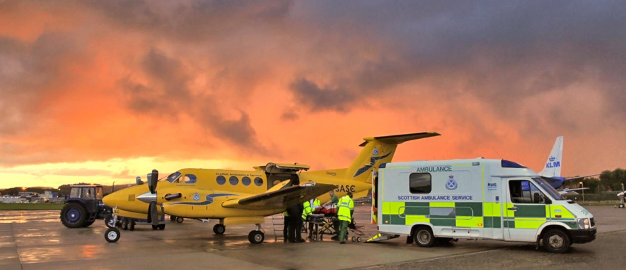 Air ambulance and road ambulance