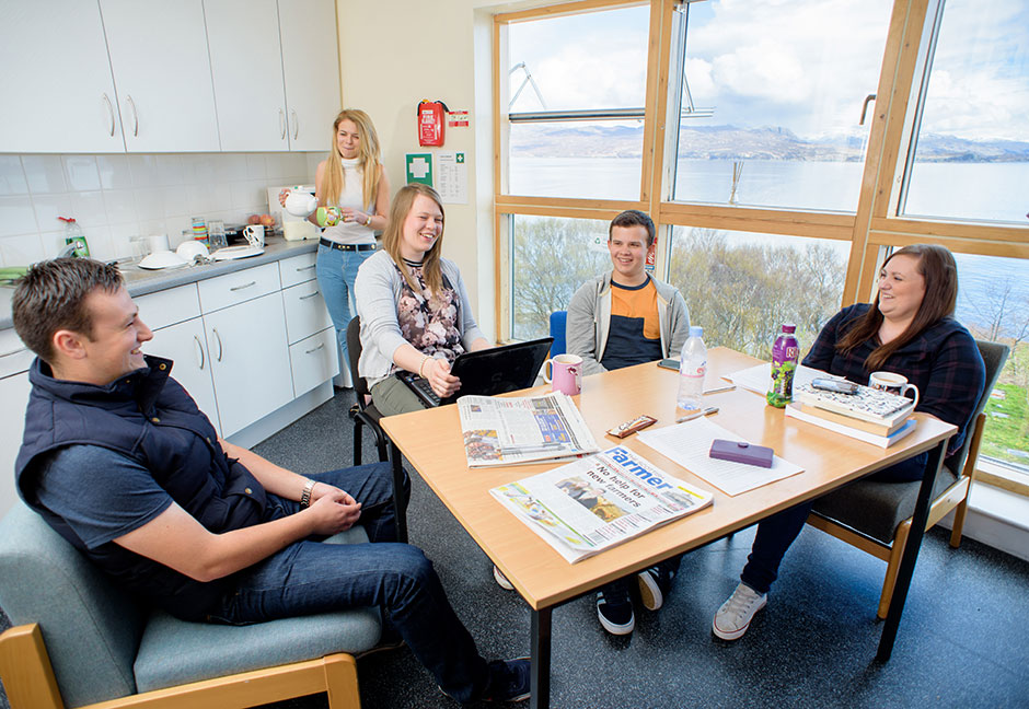 Students in kitchen accommodation